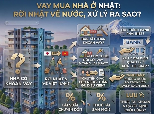 Vay mua nhà ở Nhật: Rời Nhật về nước, xử lý ra sao?